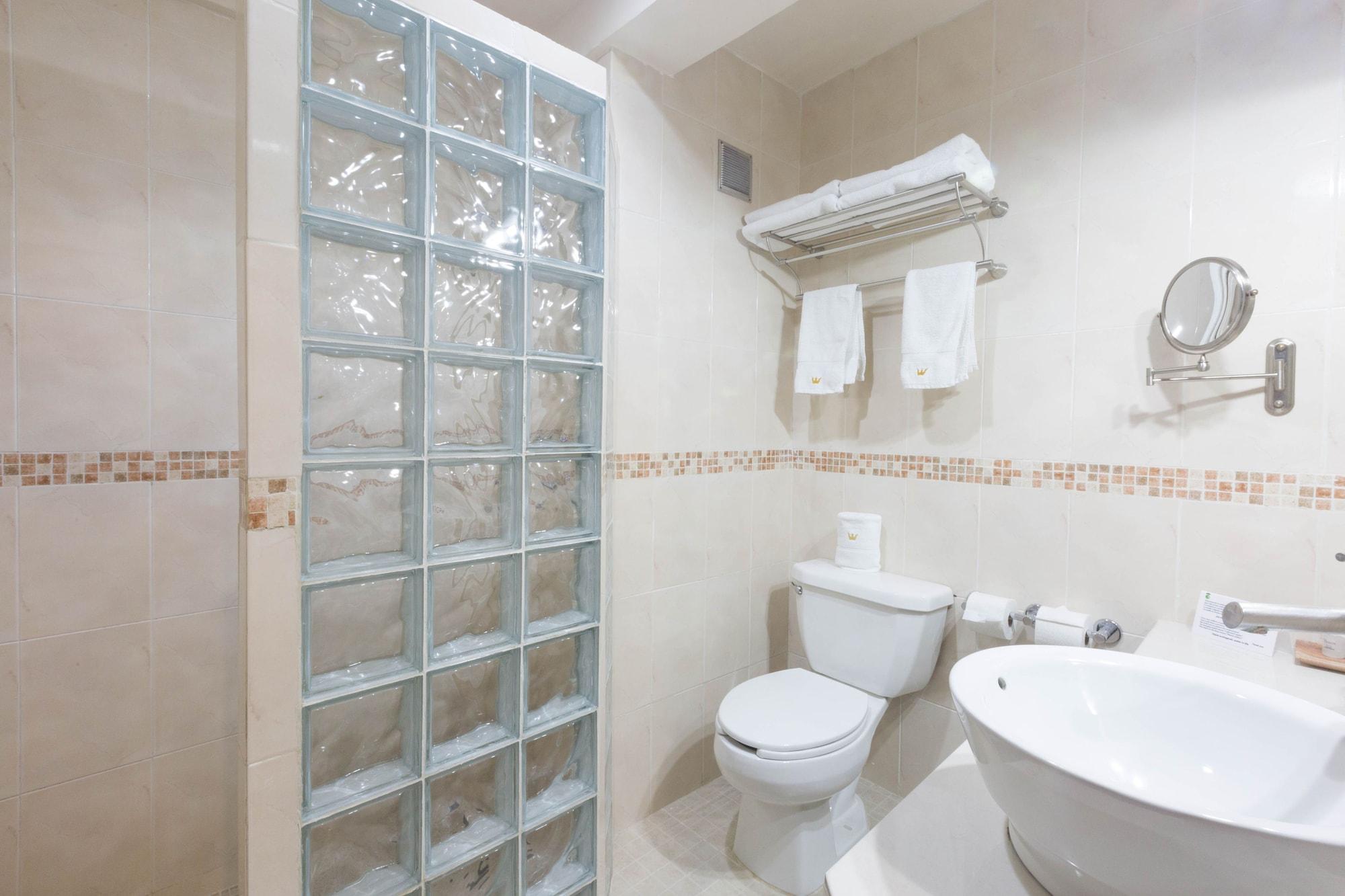 Hotel Victoria メリダ エクステリア 写真 A modern bathroom